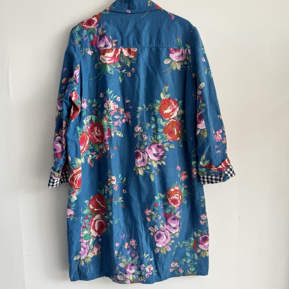 Sundance Blue Floral Duster Jacket with Red & Pink Roses - Picture 4 of 10